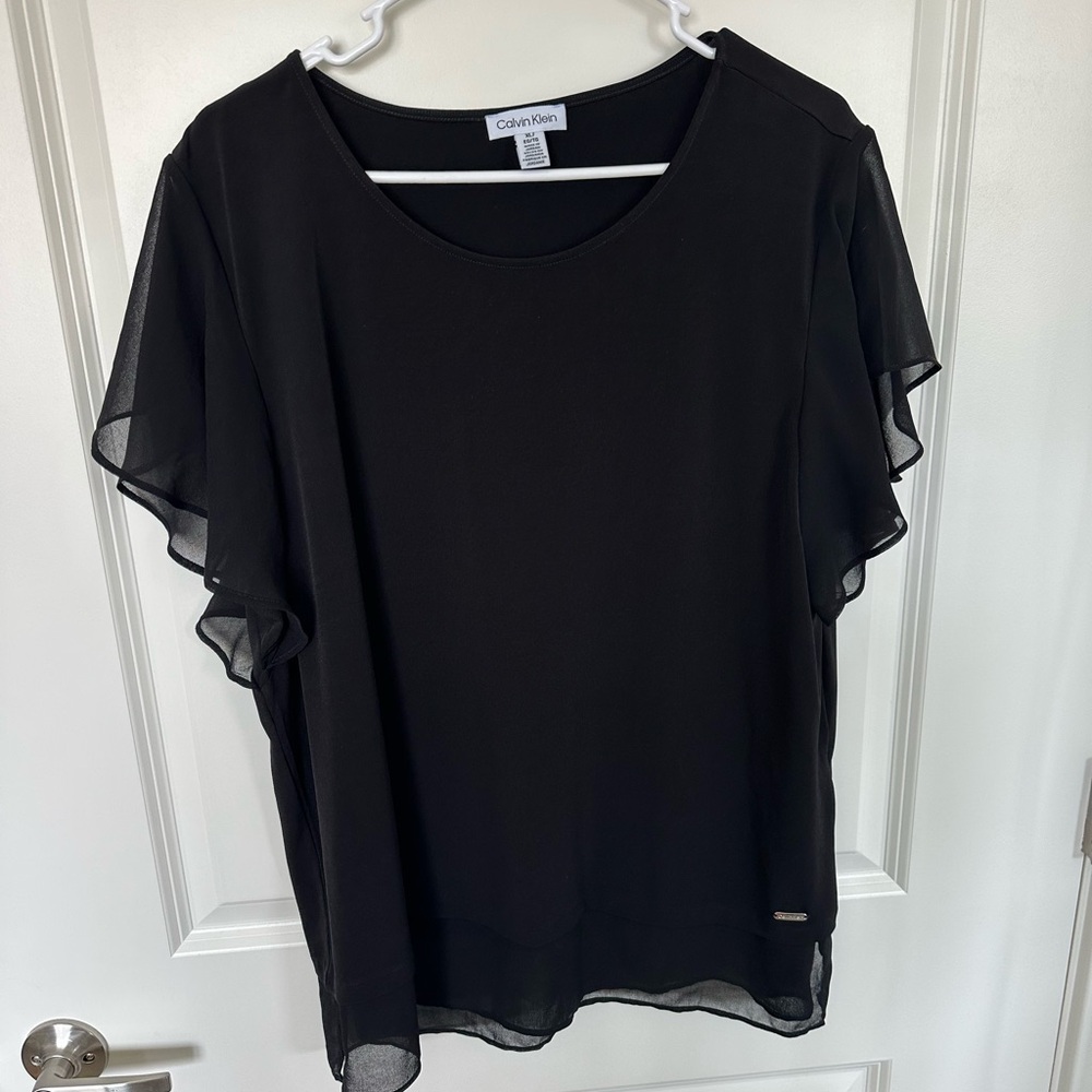 Calvin Klein - XL - Black Chiffon Top